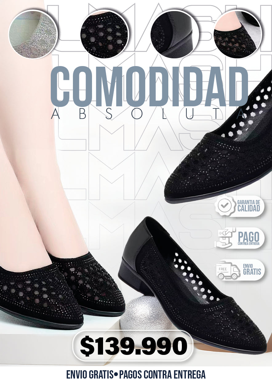 BALERINAS GLAMOUR CON TACON BAJO