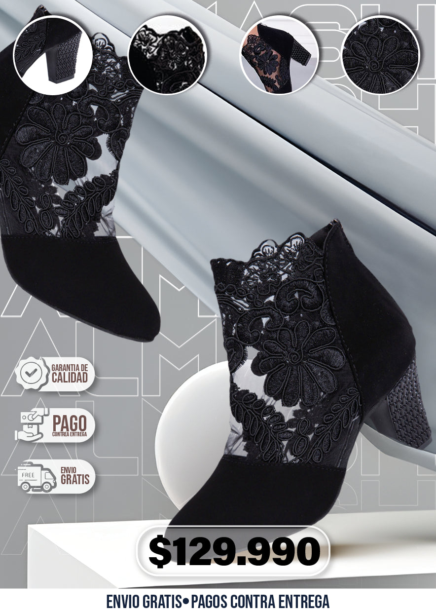 BOTINES NEGRO ENCAJE