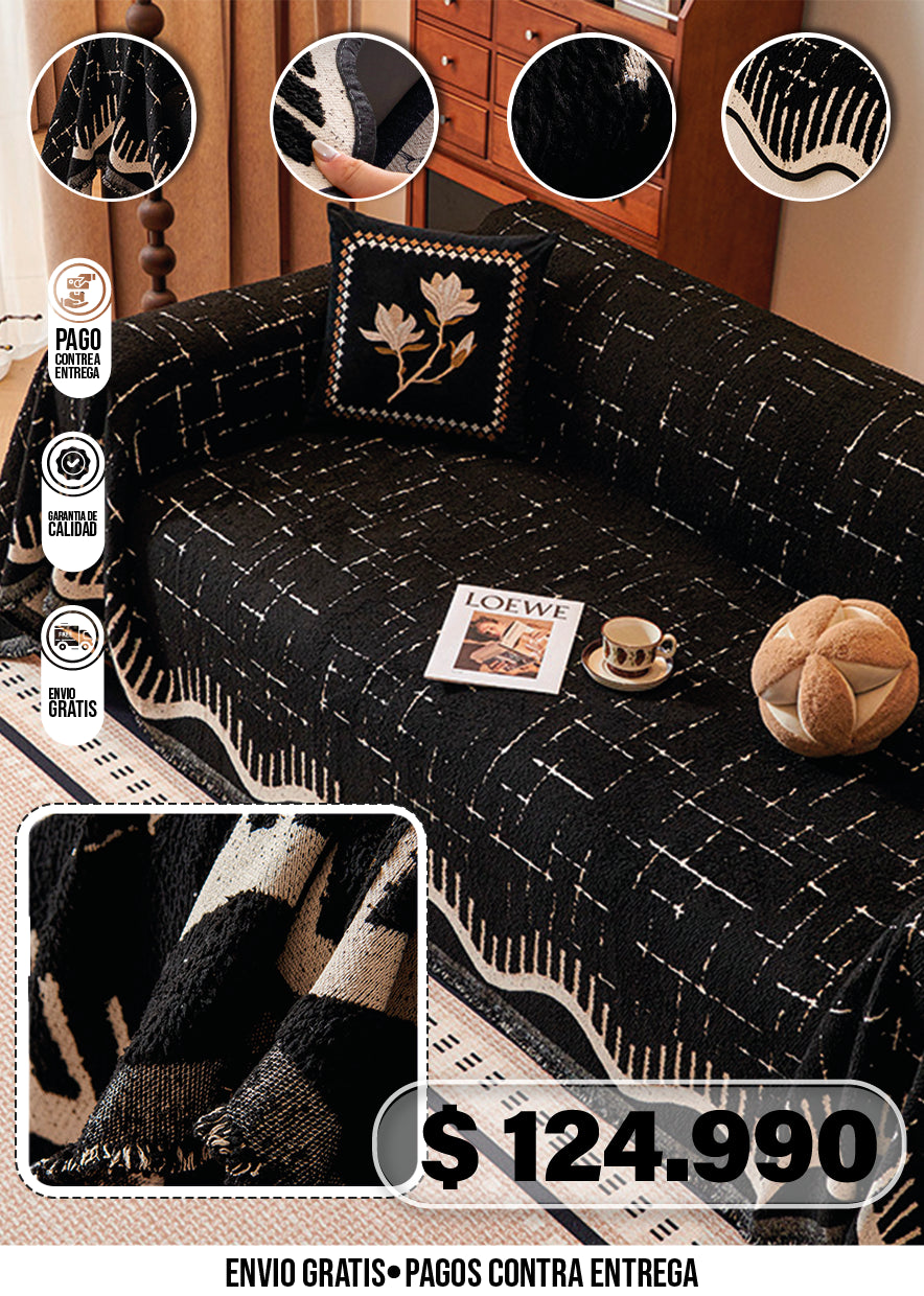 FUNDA SOFA TEJIDA NEGRA