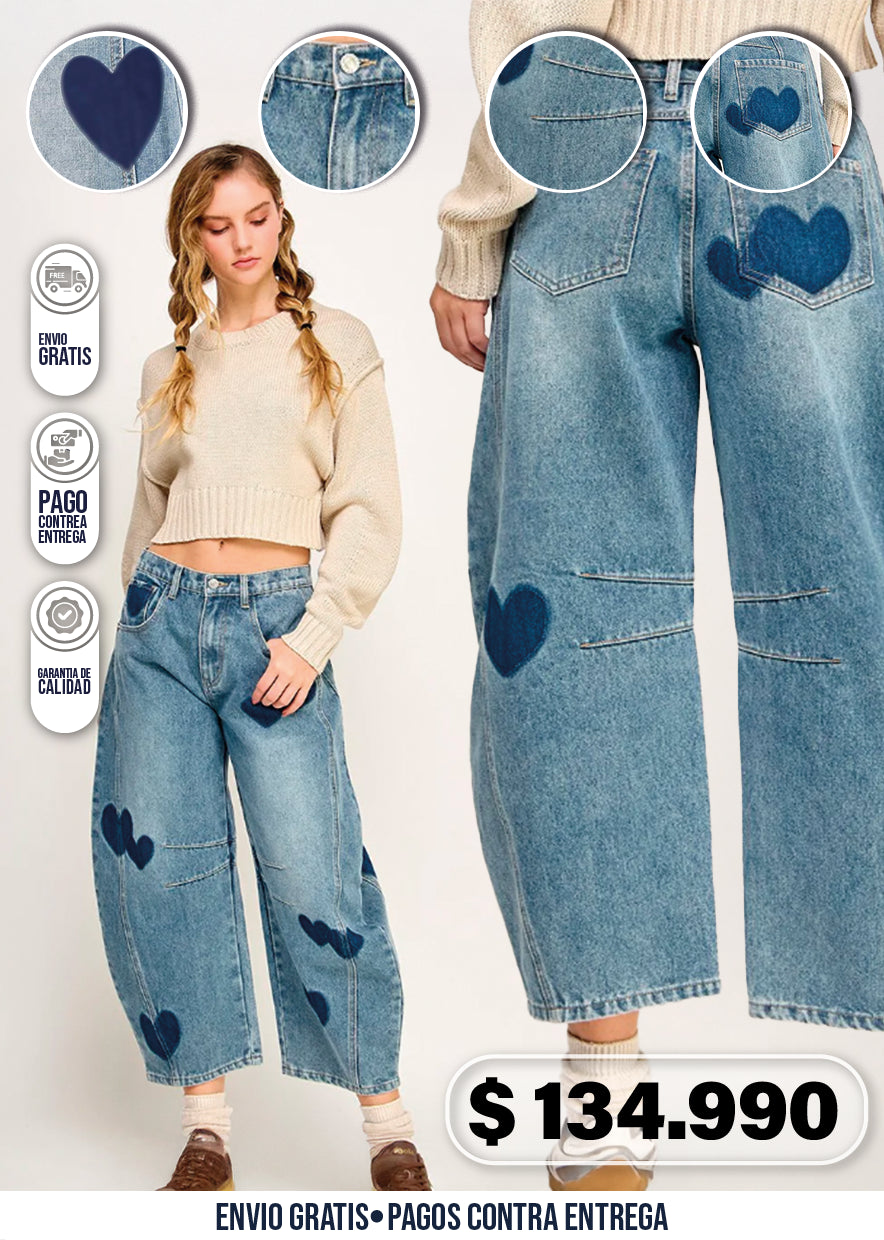 JEANS ANCHO CORAZONES