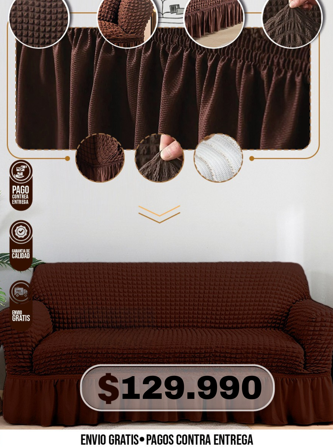 FUNDA SOFA ELASTICA CAFE