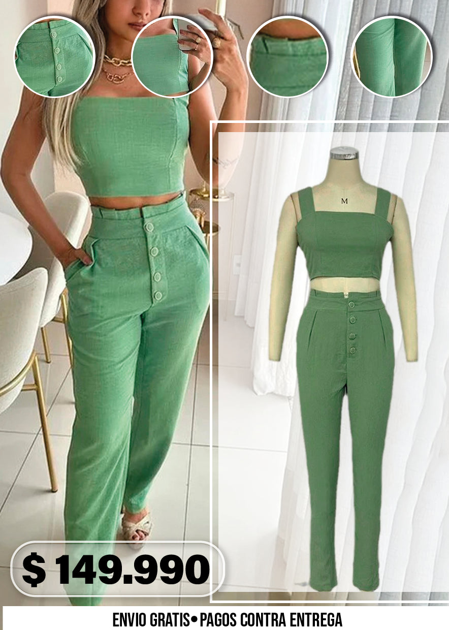 SET VERDE MENTA ELEGANCIA