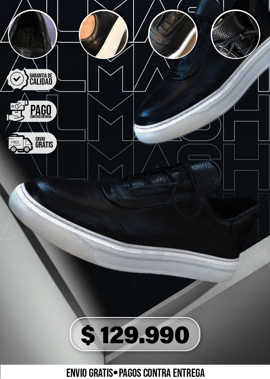 ZAPATILLAS URBANAS DE CUERO NEGRO