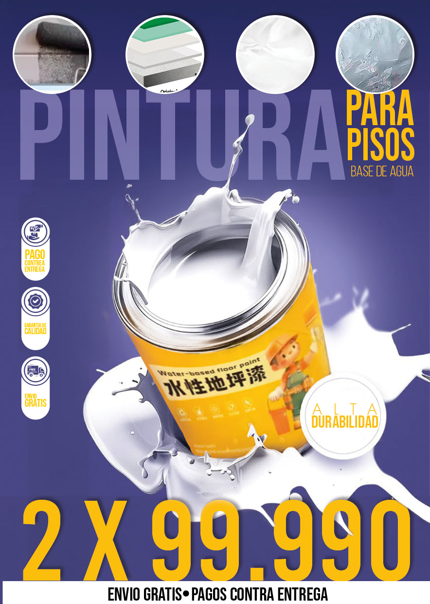 OFERTA ESPCIAL 2 CUBETAS DE PINTURA PARA PISOS EN BASE DE AGUA