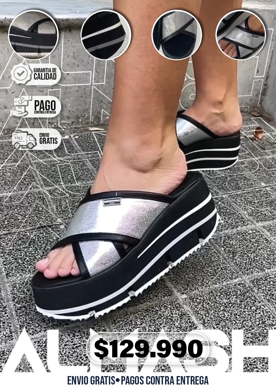 SANDALIAS CON PLATAFORMA CRUZADA