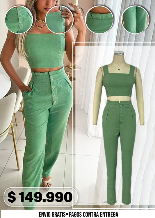 SET VERDE MENTA ELEGANCIA