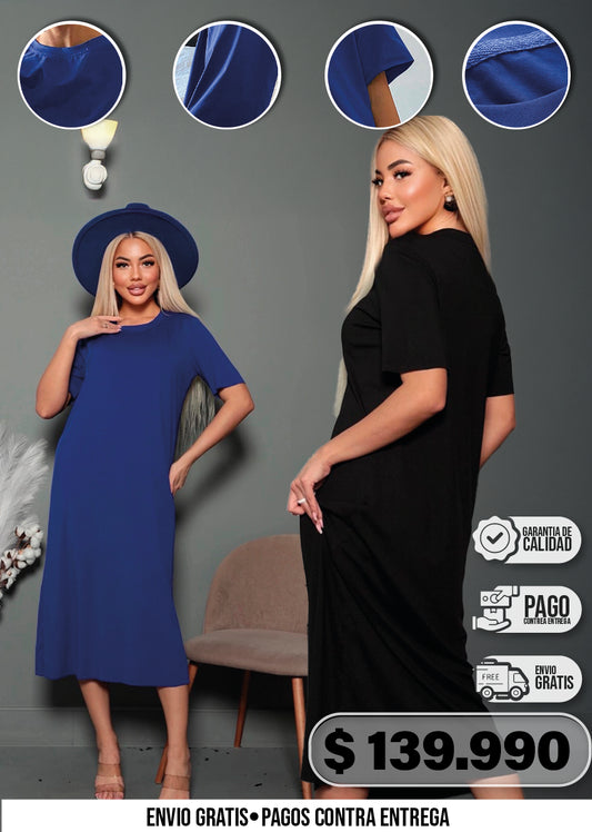 VESTIDO TIPO TÚNICA CON ABERTURA